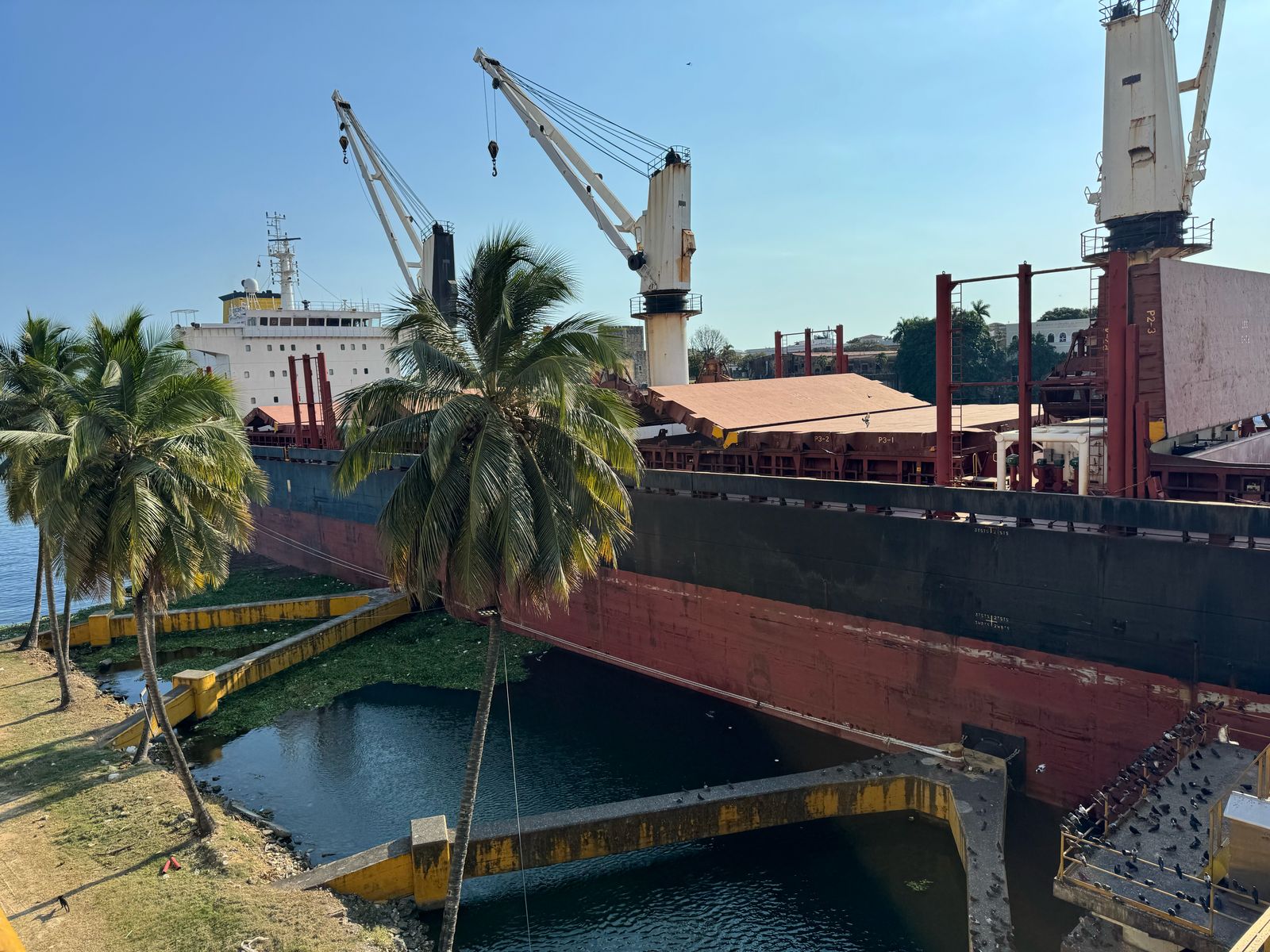 Docked marine vessel